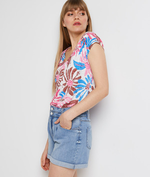 T-shirt imprimé femme BLANC CASSE