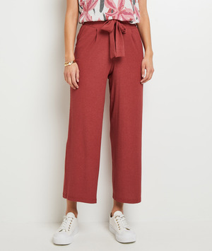 Pantalon raccourci fluide femme TERRACOTTA