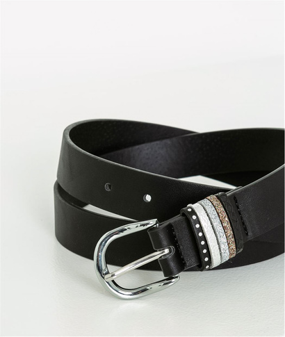 Ceinture femme avec détails colorés NOIR