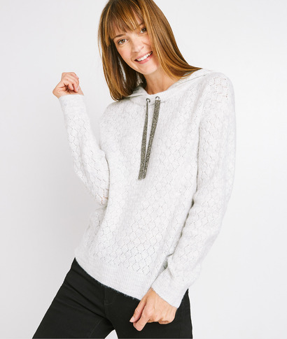 Pull à capuche gris femme GRIS