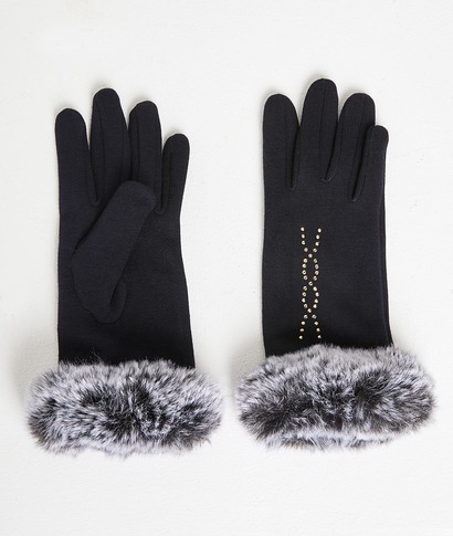 Gants en maille bleu marine femme MARINE