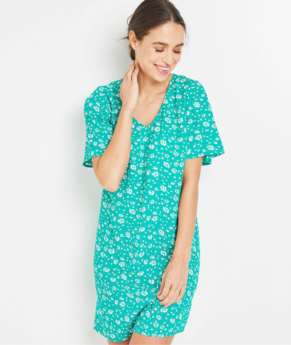 Robe imprimée décolleté V femme VERT