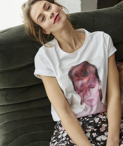 T-shirt David Bowie femme ECRU