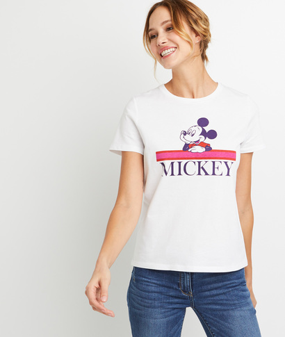T-shirt en coton Mickey femme ECRU