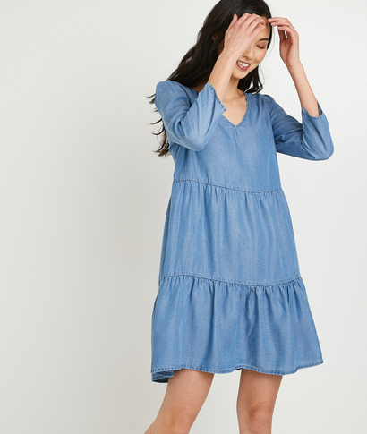 Robe effet denim en lyocell femme LIGHT STONE