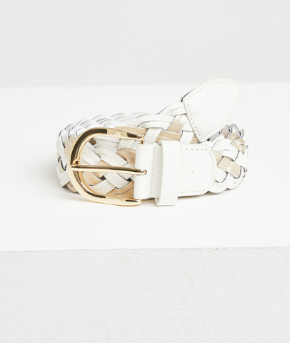 Ceinture blanche tressée femme BLANC