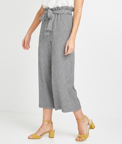 Pantacourt large imprimé vichy femme MULTICOLORE