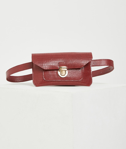 Pochette ceinture effet croco femme CAMEL