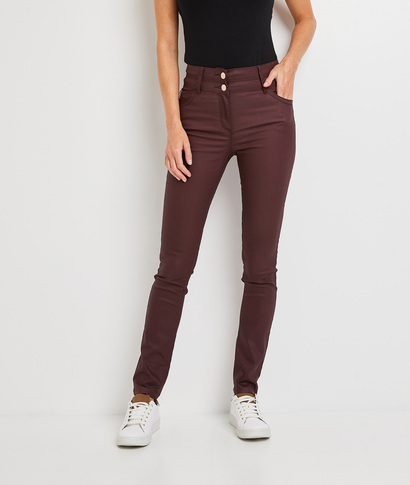 Jean MEMPHIS slim femme PRUNE
