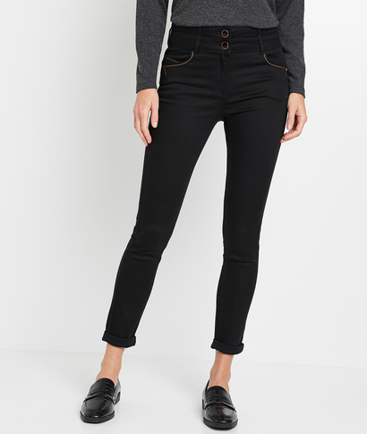Jean raccourci taille haute HANOI femme BLACK
