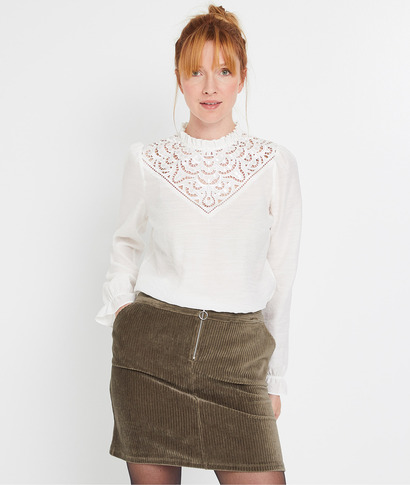Blouse victorienne écrue femme ECRU
