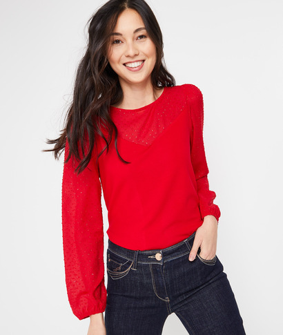Tshirt voile femme ROUGE