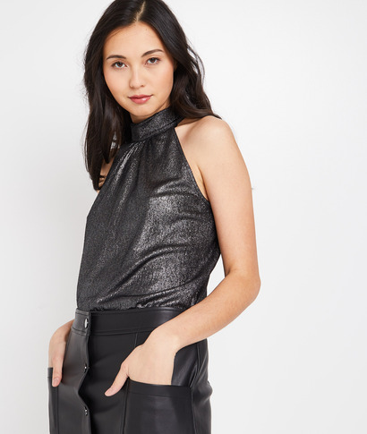 T-shirt brillant femme NOIR
