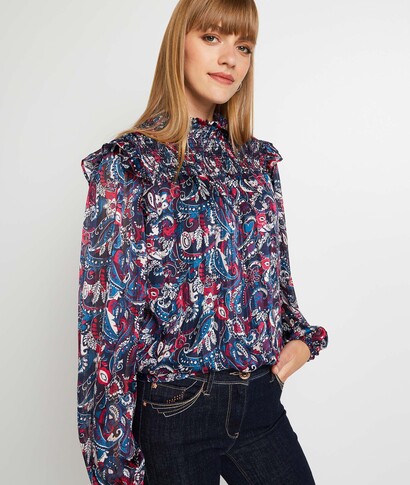 Blouse imprimée femme MARINE