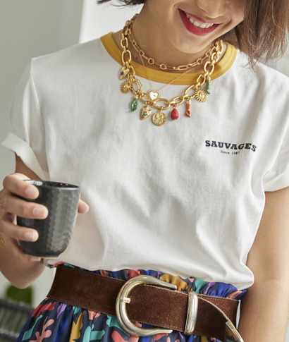 T-shirt imprimé Sauvages femme BLANC