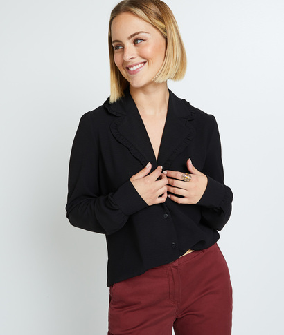 Chemisier uni femme NOIR