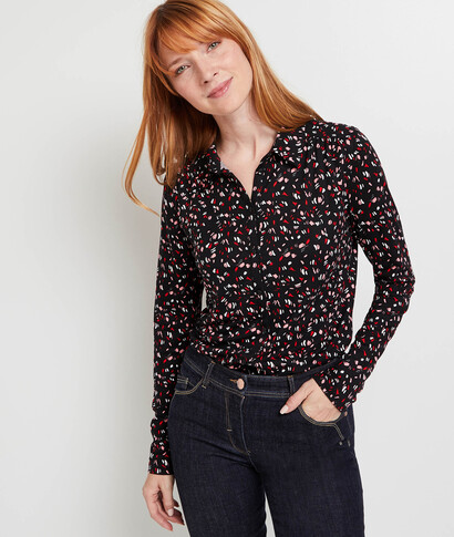 Chemisier en maille femme NOIR