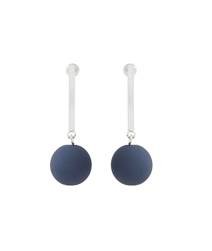 Boucles d'oreilles tige et boule BLEU