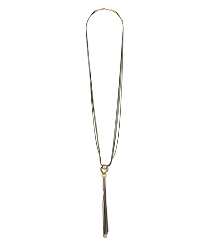 Collier long en Y NOIR