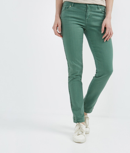 Jean raccourci de couleur avec bande EUCALYPTUS