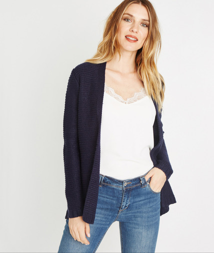 Gilet coloré uni ajouré MARINE
