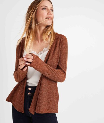 Gilet mi-long uni CARAMEL