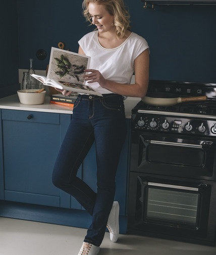 Jean droit femme BLUE BLACK