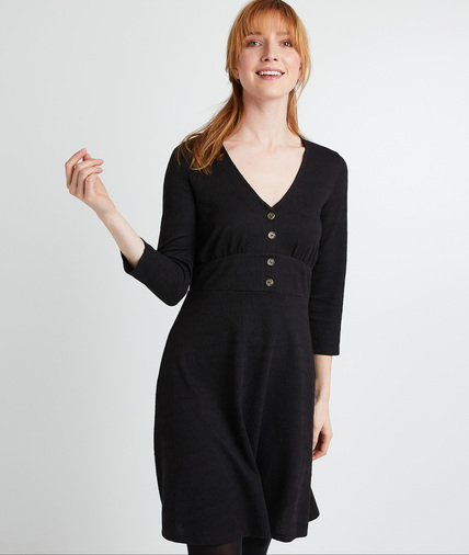 Robe en maille noire femme NOIR