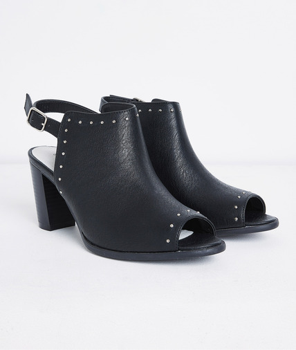 Mules à talon cloutées femme NOIR