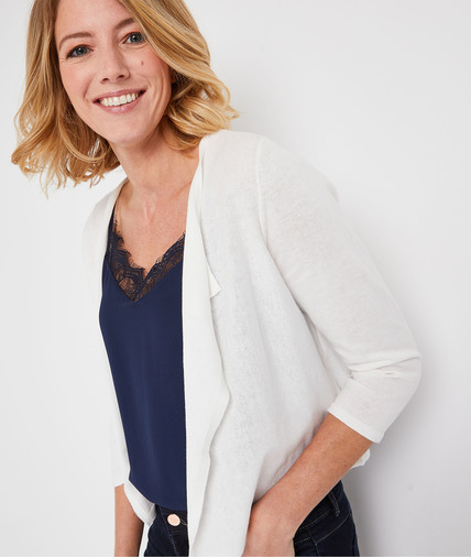 Gilet uni petit prix femme BLANC