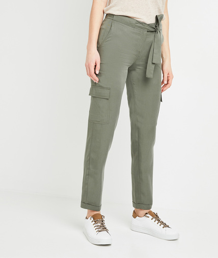 Pantalon chino en lyocell femme KAKI