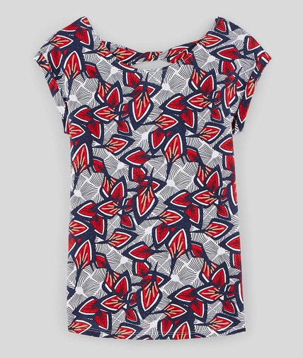 T-shirt imprimé wax femme MARINE