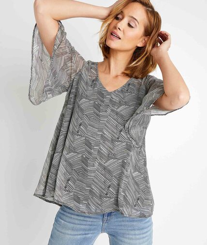 Blouse en voile femme IMPRIME