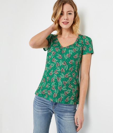 T-shirt imprimé vert femme VERT
