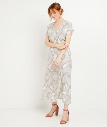 Robe longue imprimée femme BLEU
