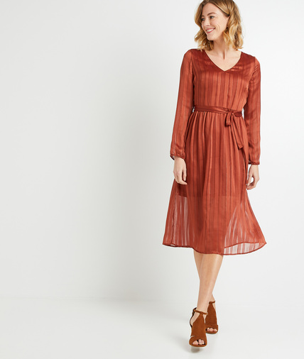 Robe mi-longue camel femme TERRACOTTA