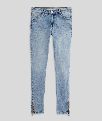 Jean slim zippé femme BLEACHED