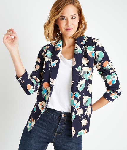 Veste fluide fleurie femme MULTICOLORE
