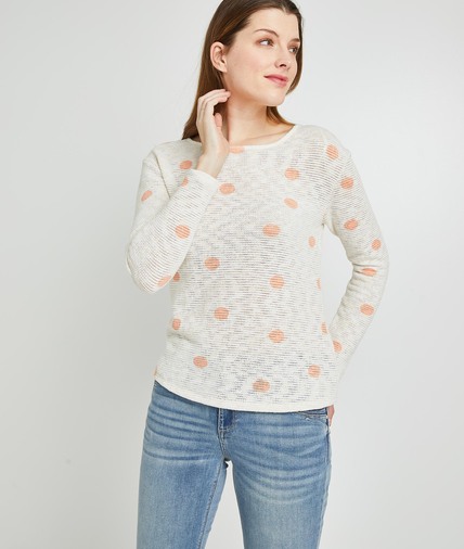 Pull à pois femme ECRU
