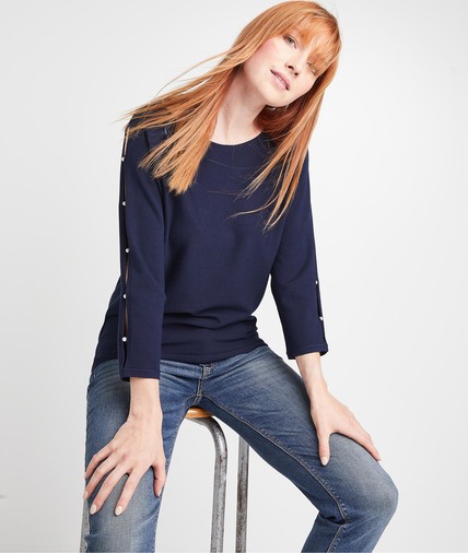 Pull marine à perles femme MARINE