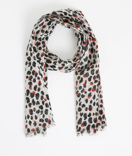 Etole en coton guépard femme ECRU