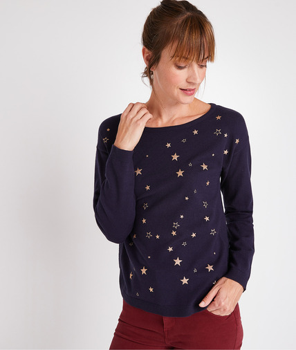 Pull marine à étoiles femme MARINE