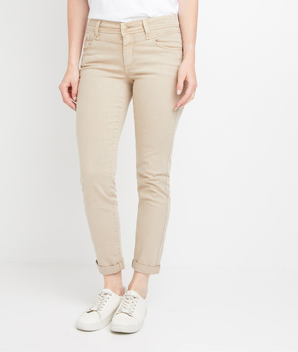 Jean raccourci de couleur BEIGE