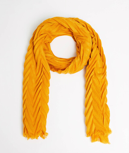 Echarpe plissée unie femme JAUNE