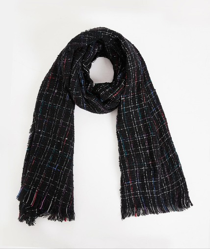 Echarpe quadrillée femme NOIR