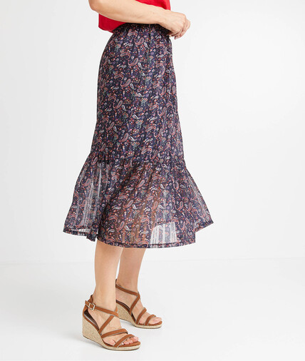 Jupon en voile imprimé femme MARINE
