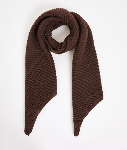 Echarpe unie en tricot femme CHOCOLAT