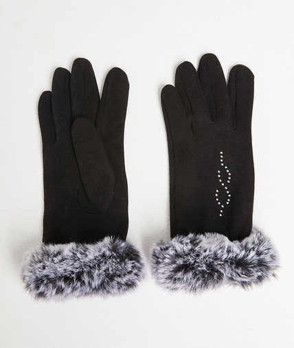 Gants en maille noirs femme NOIR