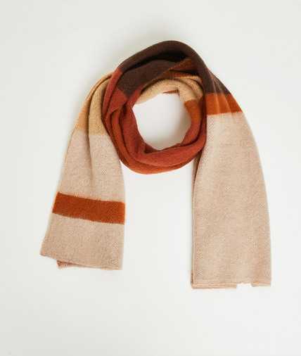 Echarpe chaude rayé femme BEIGE