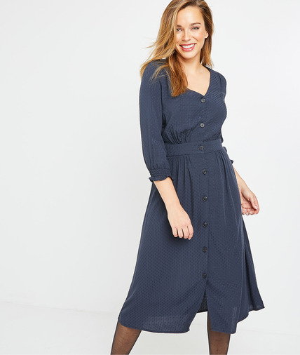 Robe marine midi femme MARINE
